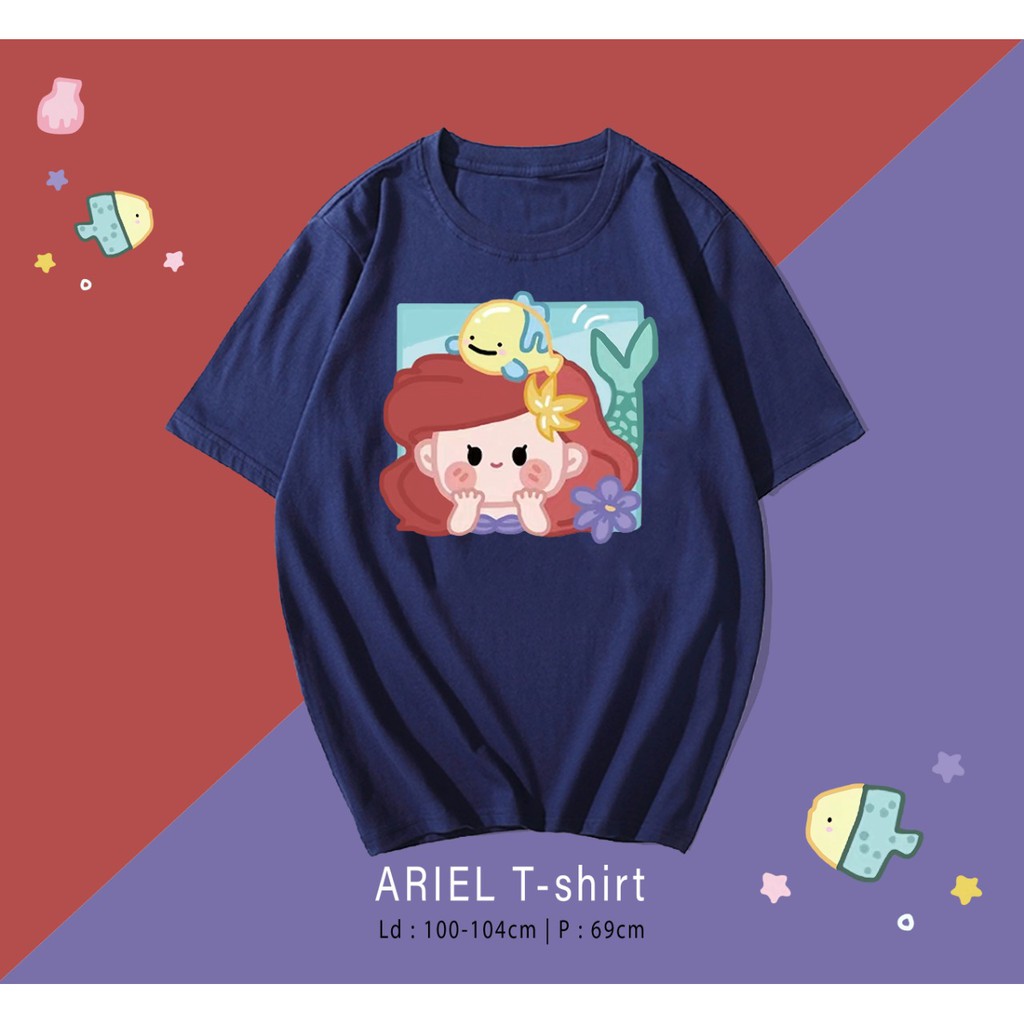 LITTLE MERMAID PUTRI DUYUNG LUCU CARTOON DESIGN KAOS / TERMURAH