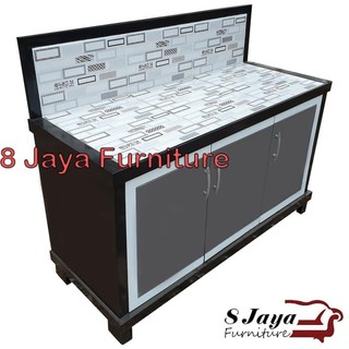 Rak Sayur Magic Com Meja Dapur Minimalis 3 Pintu Kayu Cat Duko Grey