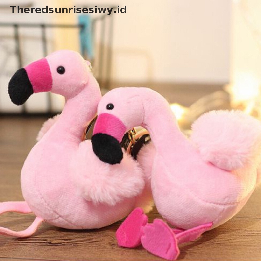 (Theredsunrisesiwy.Id) Gantungan Kunci Bentuk Flamingo Bahan Plush