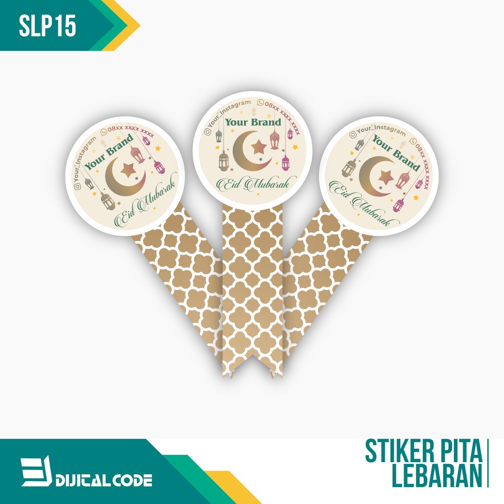 

SLP15 Stiker Label Parcel Toples Kue Lebaran Idul Fitri Bentuk Pita