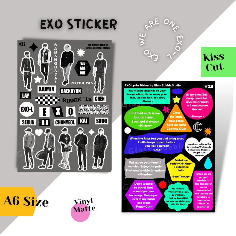 

Exo stiker - exo fashion airport stiker, stiker jurnal, stiker deco, stiker laptop