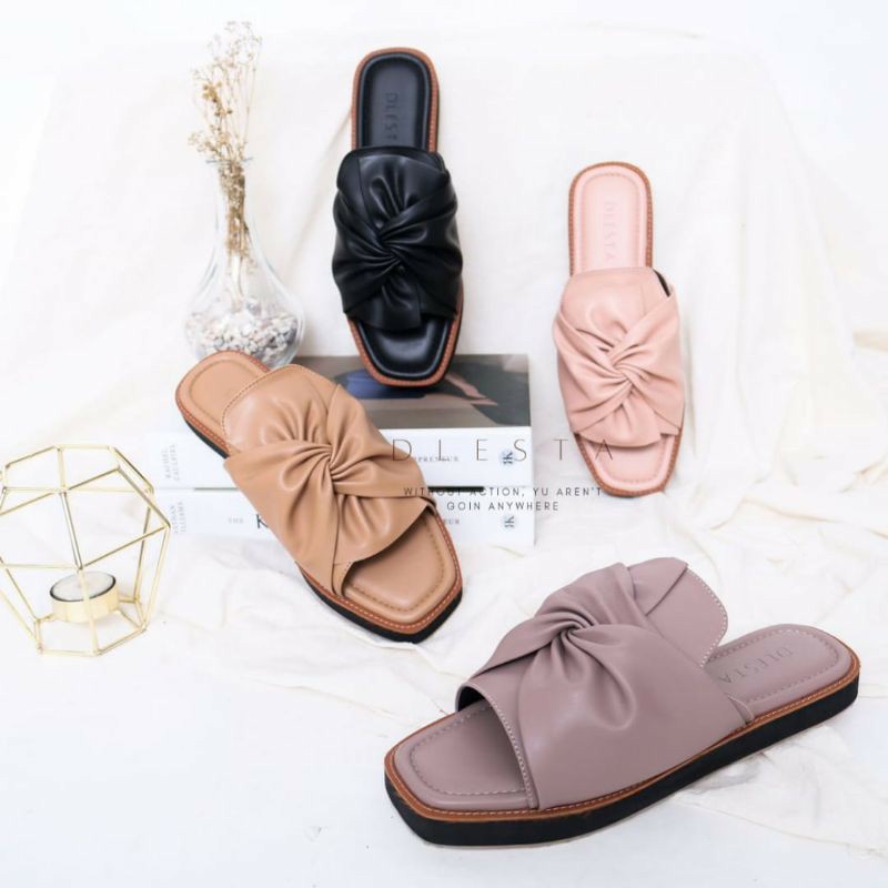 AUDRY Sandal Spon Sandal Flat BY AMELDA MARCOS sendal wanita / sandal wanita / sendal wanita kekinian /