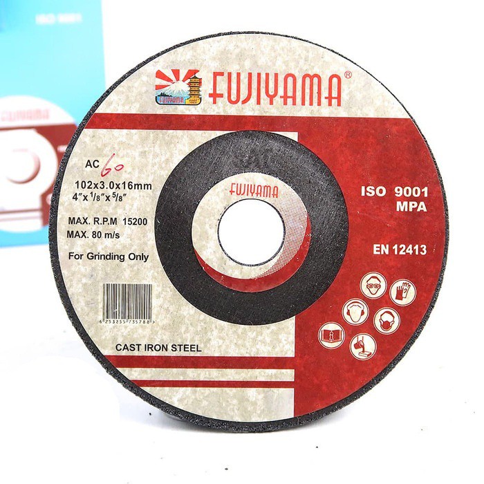 Batu Potong Flexible / Mata Gerinda Besi Grinding Wheel 4&quot; x 3 x 16mm FUJIYAMA 4 inch Flexibel tebal