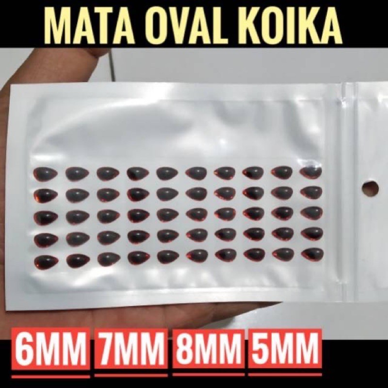 Mata Ikan 3D Oval Koika 5mm 6mm 7mm 8mm