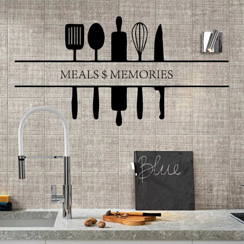 STICKER STIKER DINDING DAPUR RUANG MAKAN HIASAN DINDING CUSTOM WALL CUTTING STICKER KACA MURAH