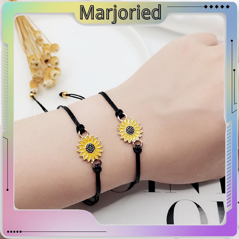 2 Pcs Korean Fashion Gelang Tali Ersahabatan Anyaman Krisan Bunga Matahari Fashion-MJD