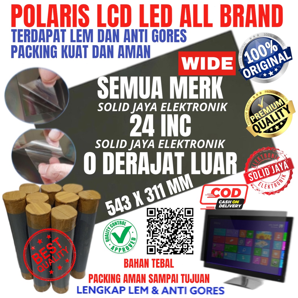 POLARISER POLARIS 24 INC 0 DERAJAT WIDE IN TV LCD LED POLARIZER LUAR DEPAN POLARIS POLARIZED LUAR 0 DERAJAD DRJAT DRAJAD POLARIZ POLARISER POLARIZER POLARIZE POLARIZED 24INCH 24INC 24IN INCH IN 0DERAJAT TV LCD LAPISAN POLARI PLASTIK INCH