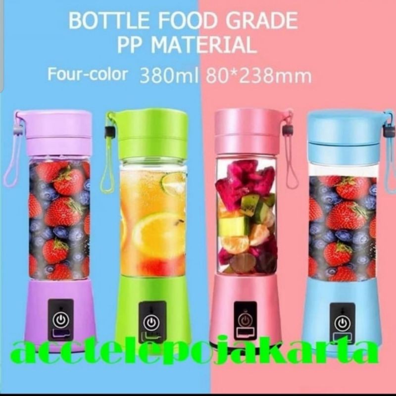 Blender Jus Buah Mini Portable Usb Blender Juice 4 pisau