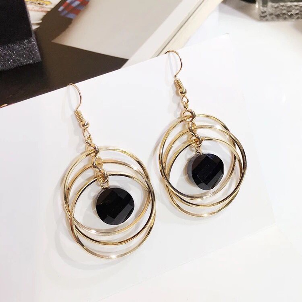 Hu Hu Hu Hu Hu Alat Bantu Pasang Kacamata♡ Anting Kait Gantung Wanita Desain Lingkaran Hollow Gaya Elegan Untuk Pestahadiah