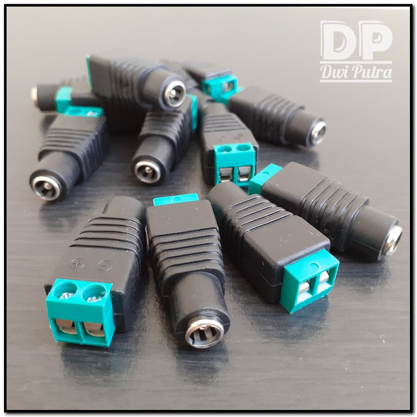 JACK DC FEMALE 2.1x5.5 SKRUP SEKRUP BAUT / JEK PLUG KONEKTOR CONNECTOR CEWEK BETINA / AQUASCAPE CCTV