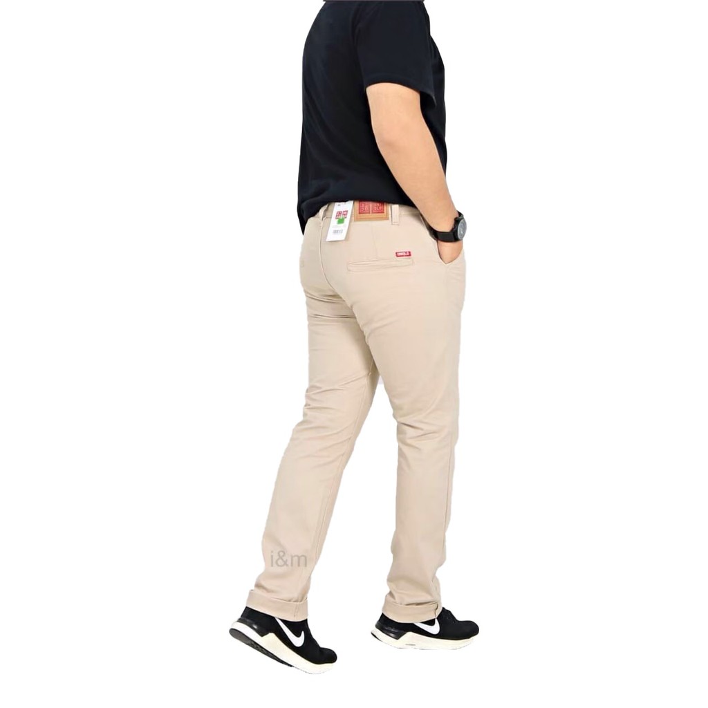 UNIQLO Celana Chino Panjang Pria Premium Quality Size S M L XL-Uniqlo ( Krem )