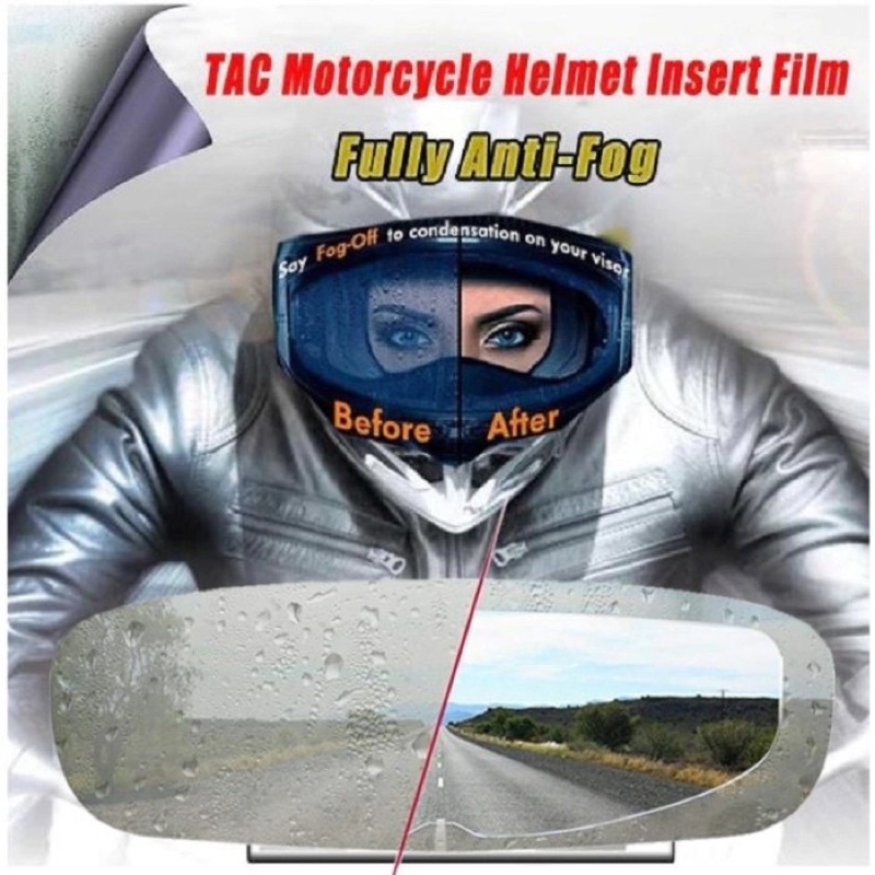 STIKER KACA HELM MOTOR ANTI FOG/STIKER FILM PELINDUNG LENSA HELM PRODUK TERPOPULER SEN