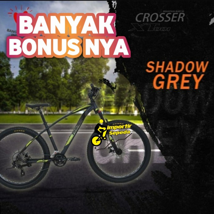 PACIFIC CROSSER XT 001 27.5 INCH SEPEDA GUNUNG MTB ALLOY - Shadow Grey