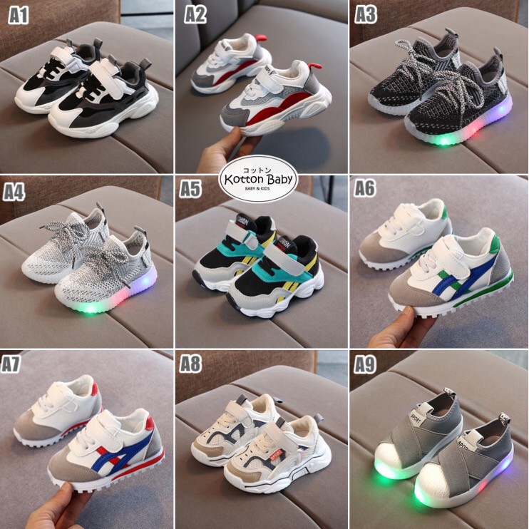 [sale] 1-6thn | SEPATU ANAK SNEAKER LED ANAK vol.A SHOES LAKI-LAKI  CASUAL FORMAL GAUL YMKid CATALOG