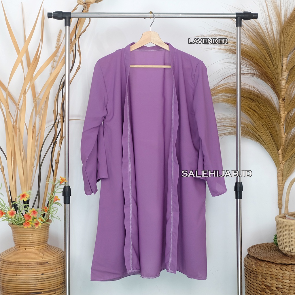 LONG CARDIGAN WOLFIS PREMIUM (cardi / cardy woolpeach)-LAVENDER