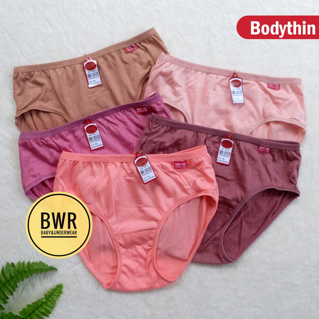 [ 6pc ] CD BODYTHIN | Celana Dalam Wanita Murah Berkualitas CD Sempak Cewek - Bwr