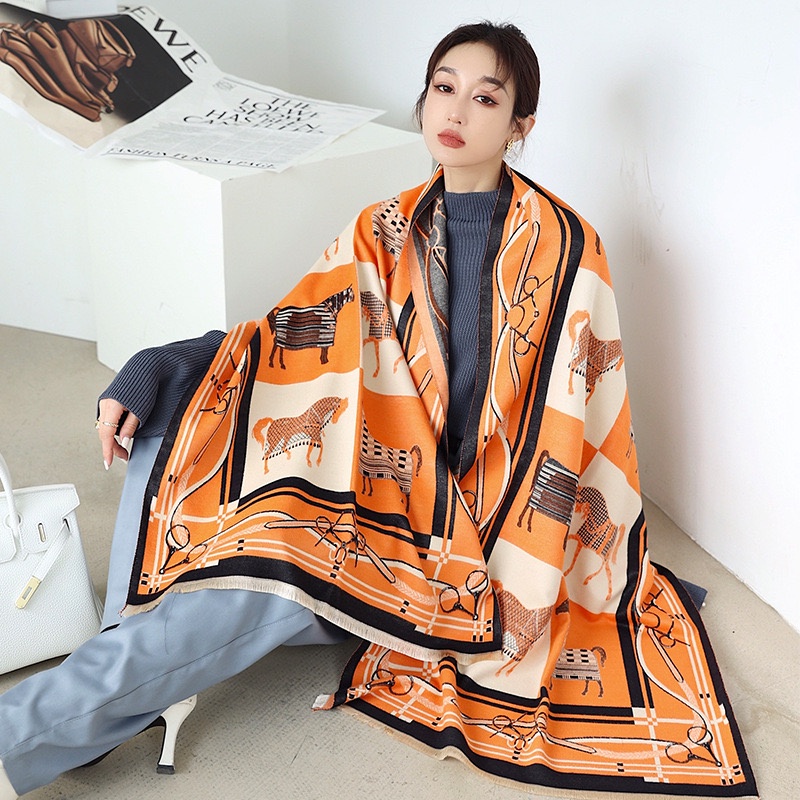 DAPHNE Syal Scarf Shawl Elegan Motif Import Cashmere