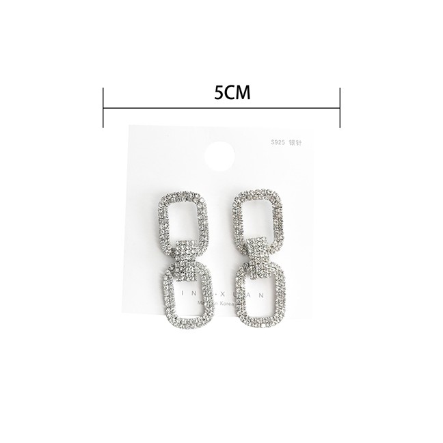 LRC Anting Tusuk Fashion Fully Drilled Geometric Earrings F65058