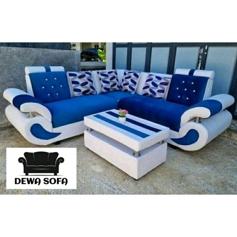 Sofa Minimalis / Sofa Murah / Set Sofa L sudut Minimalis + Meja