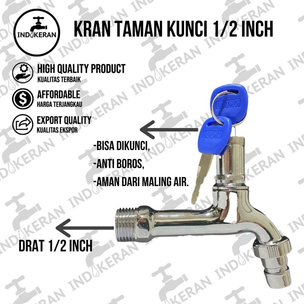 INDOKERAN - Kran Taman Kunci - 1/2 Inch