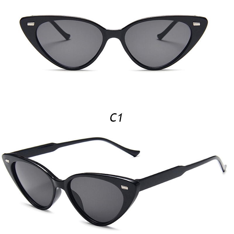 (YUZHU) Ready Stock Kacamata Sunglasses Wanita Fashion Retro Kacamata Hitam Mata Kucing