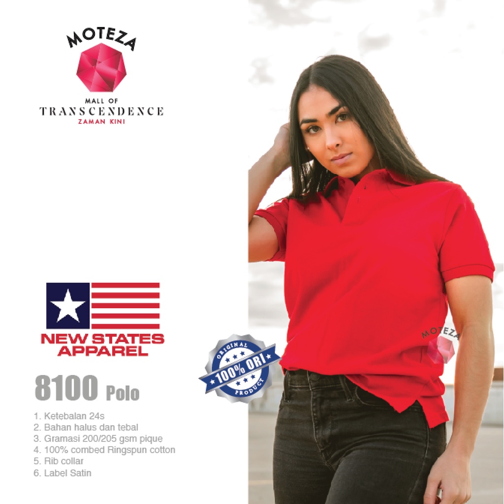 Kaos Kerah Polo NSA ( New States Apparel ) 8100 - S M L XL XXL XXXL