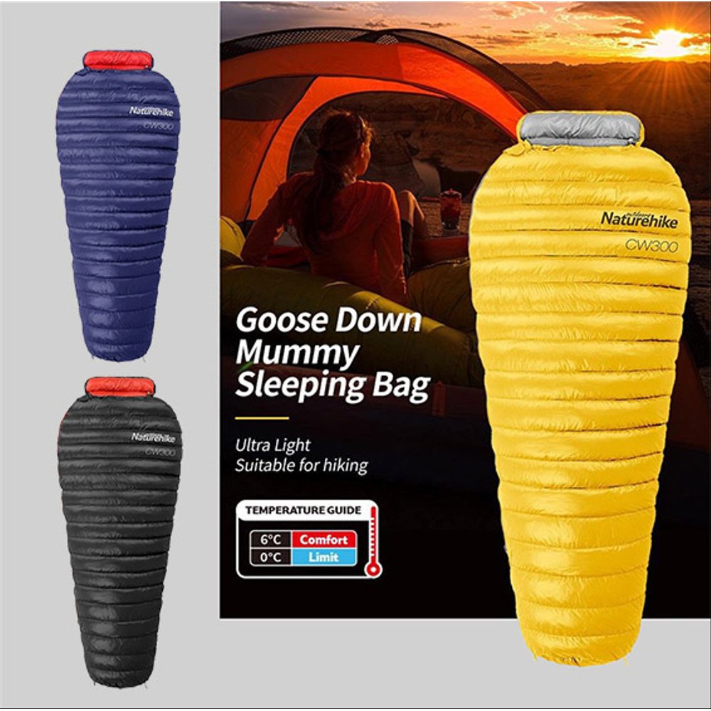 Sleeping Bag Goose Down CW300 Naturehike NH18S300-D kantong Tidur Asli Bulu Angsa -