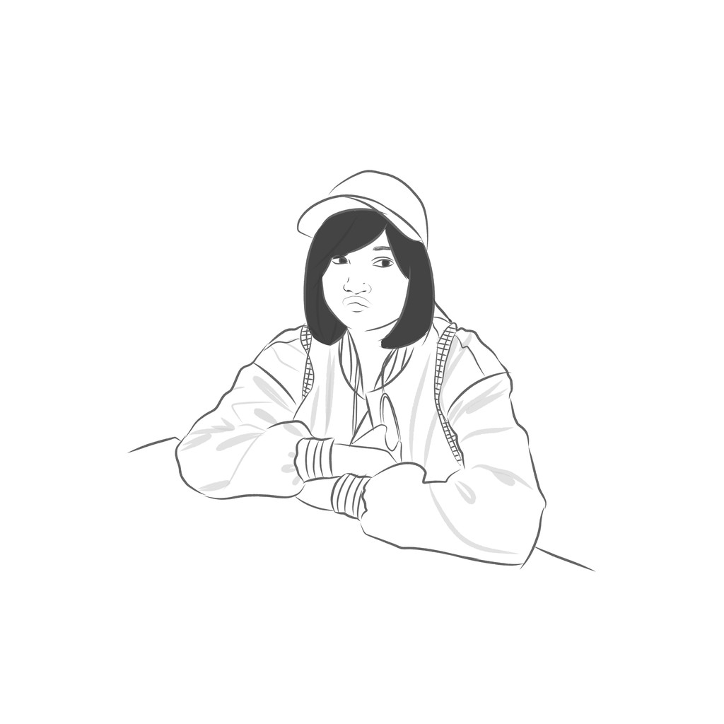 Ilustrasi Wajah Line Art Minimalis