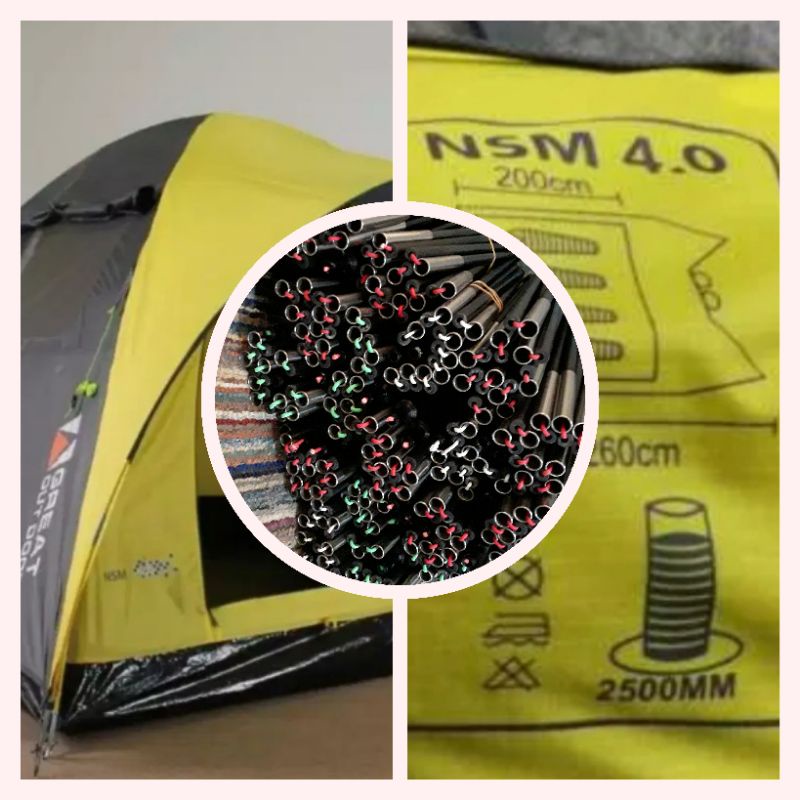 Frame Fullset untuk Tenda Greatoutdoor Great Outdoor NSM 4.0 - BUKAN TENDA