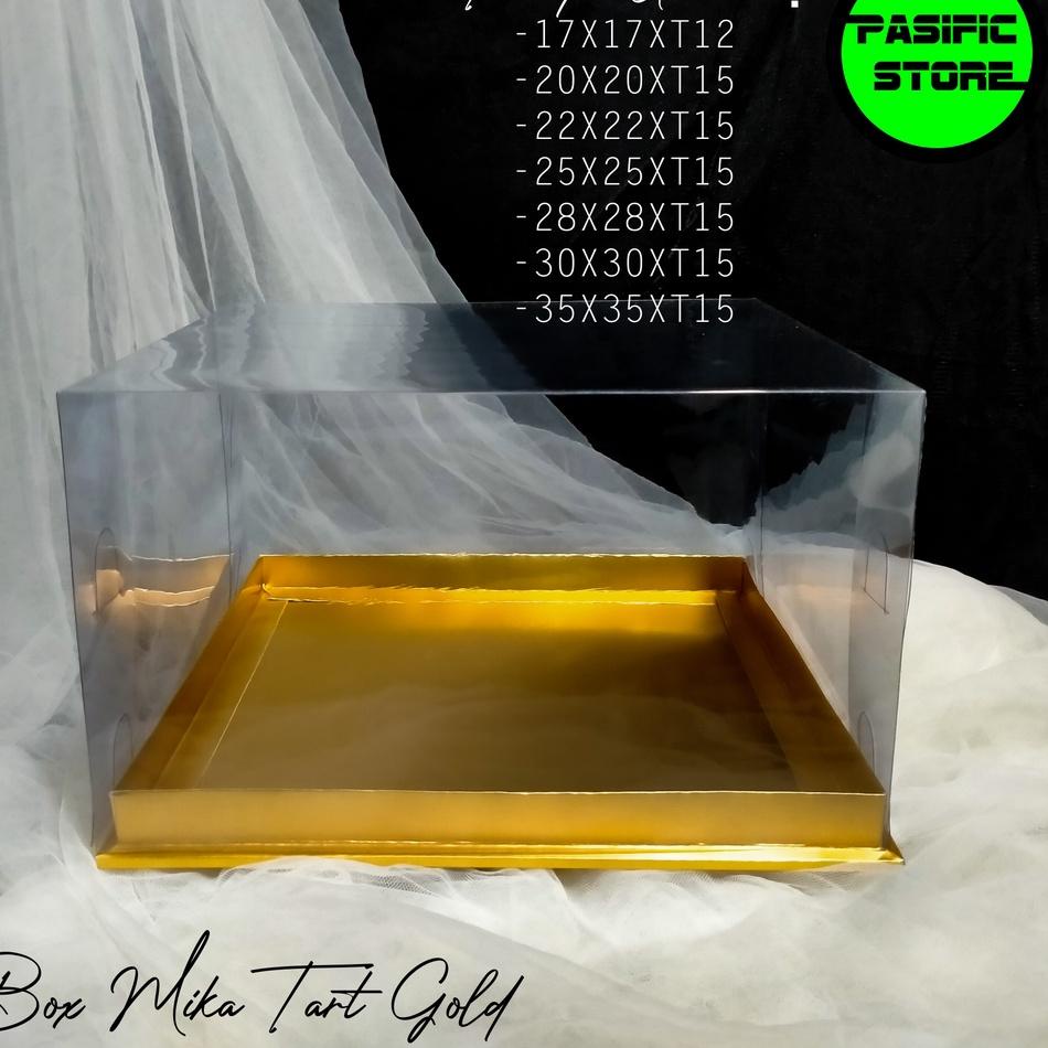 

☐ BOX KUE TART MIKA GOLD UKURAN 22X22XT15 ㅄ