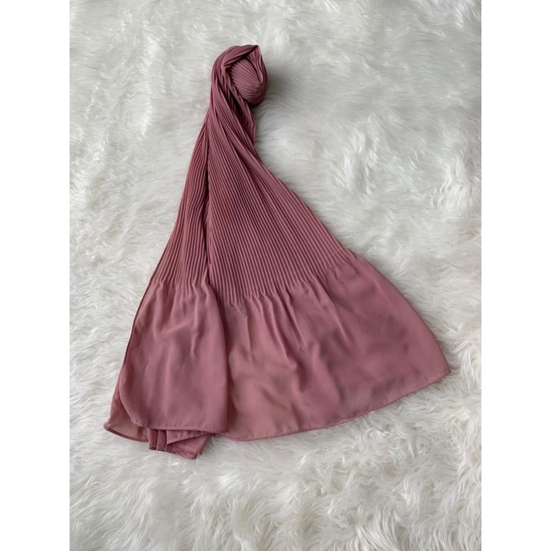 pasmina plisket/shawl plisket/pleated plisket-Dasty plum