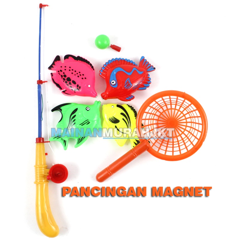 MAINANKEI ANAK MURAH PANCINGAN KEMAL 1044B SET ALAT PANCINGAN IKAN MAGNET LENGKAP ISI 4 IKAN