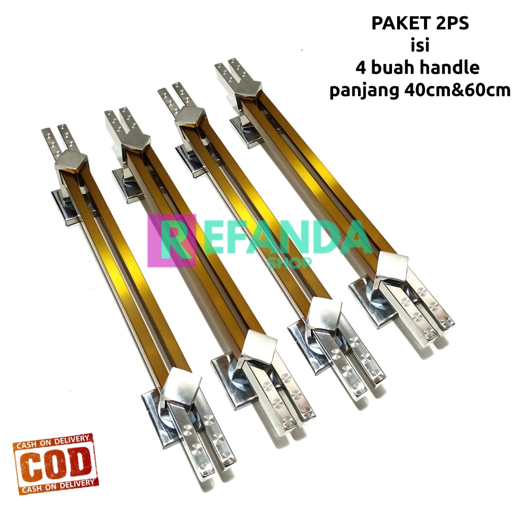 4 biji pegangan handle tarikan gagang pintu rumah minimalis bahan stainless steel anti karat panjang