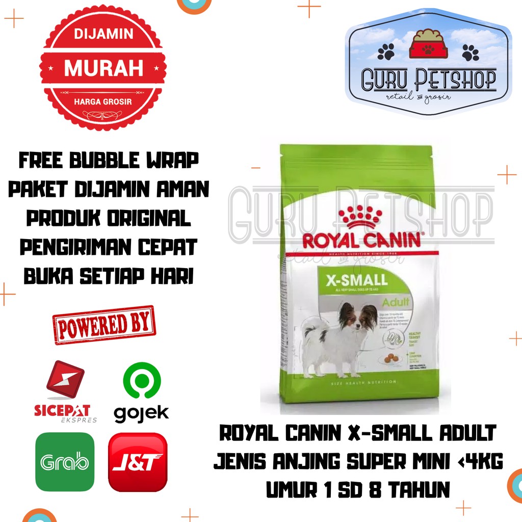 Royal Canin XSmall Adult 1,5kg Makanan Anjing Super Mini Berat &lt;4kg Dog Food Adult 1 sd 8 Tahun