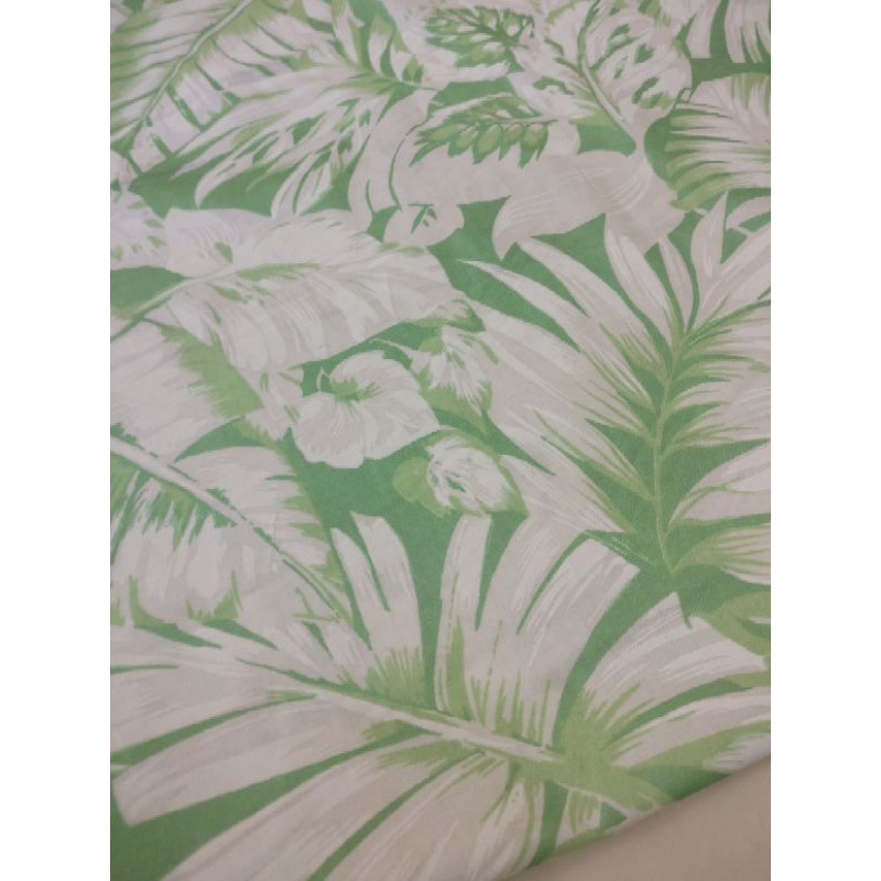 Clearence stok, Kain katun import, Motif monstera hijau, Kain sofa kain gorden, Kain baju