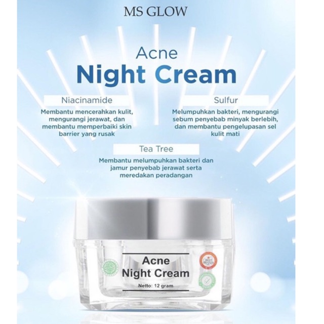 Ms glow cream malam acne