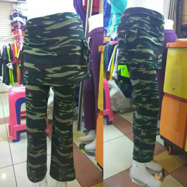 Celana senam rok kantong LORENG