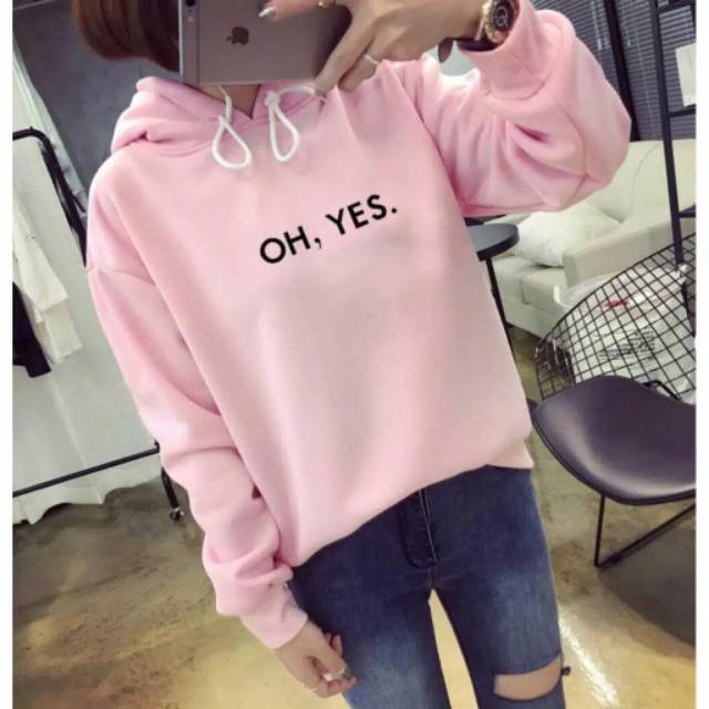 JAYA.Co Swetar Hoodie OH YES fit L - XL 13 warna