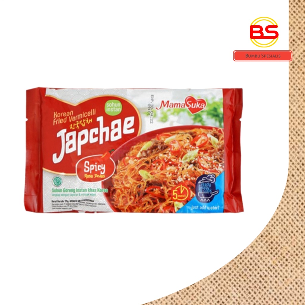 MamaSuka Japchae Spicy, Original / Sohun Goreng Instan Khas Korea 111 gram