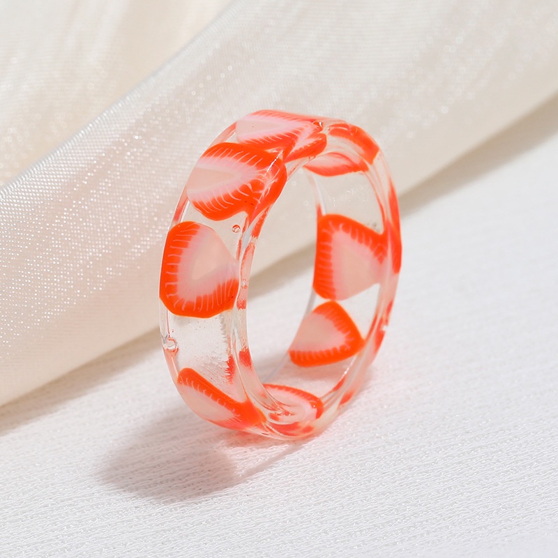 Ins Retro Candy Color Acrylic Resin Rings