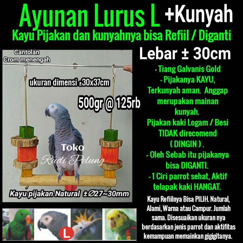 L Ayunan Mainan Parrot Goffin african grey galah