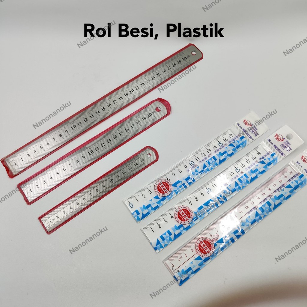 Rol/Penggaris/Ruler Besi dan Plastik