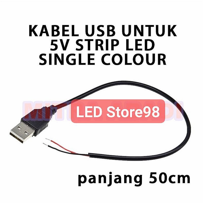 KABEL USB LED strip 2835 DC 5 Volt singgel colour