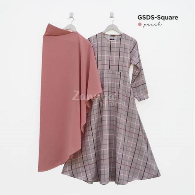 Zanuba Original. Gamis Set Diamond Skin Peach