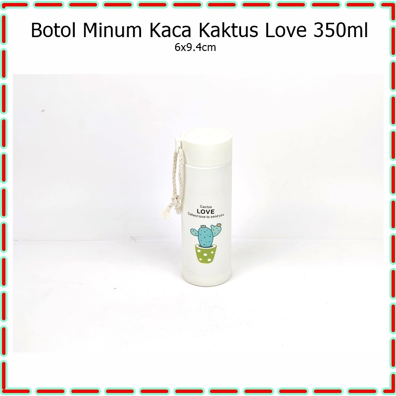 Botol Minum Kaca Kaktus 350ml