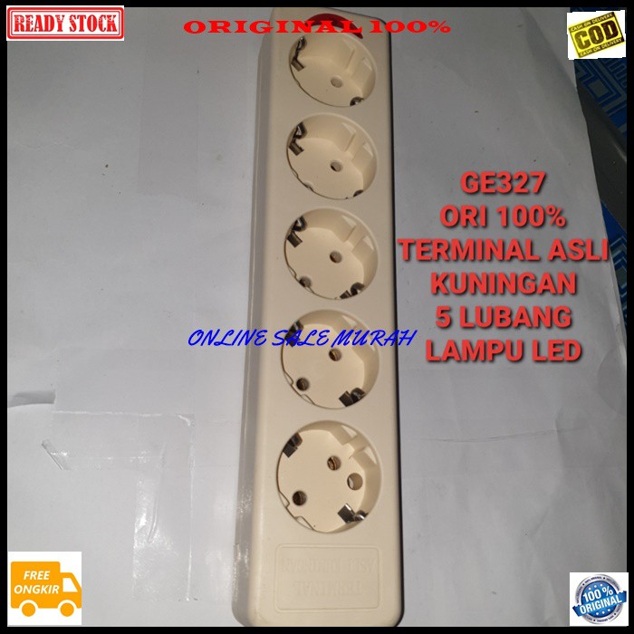 G327 ori 100% Terminal kuningan 5 lubang socket colokan stop kontak listrik elektronik elektrik kualitas original lampu led G327   Harga satuan  merupakan terminal / stop kontak yg sdh diakui. Kualitas nya yg baik membuat terminal ini tdk gampang panas