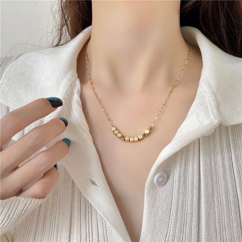 Kalung Liotin Simple Elegant Polos Gold Necklace Satu Layer Aksesoris