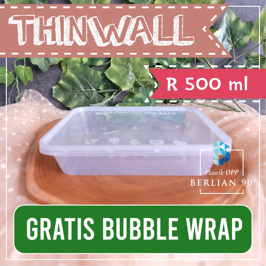 ( ECER ) Thinwall Cup Kotak Makan Uk R 500 ml Plastik Tebal / Kotak Makan Foodgrade Plastik / Food C