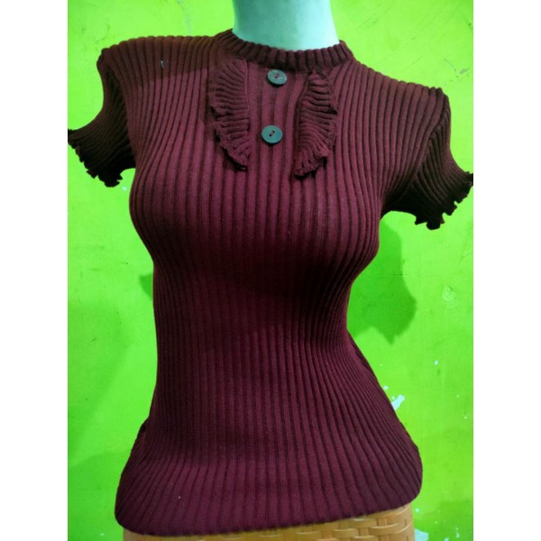 Sweater Rajut BODY FIT RENDA Pakaian Rajut Atasan Wanita