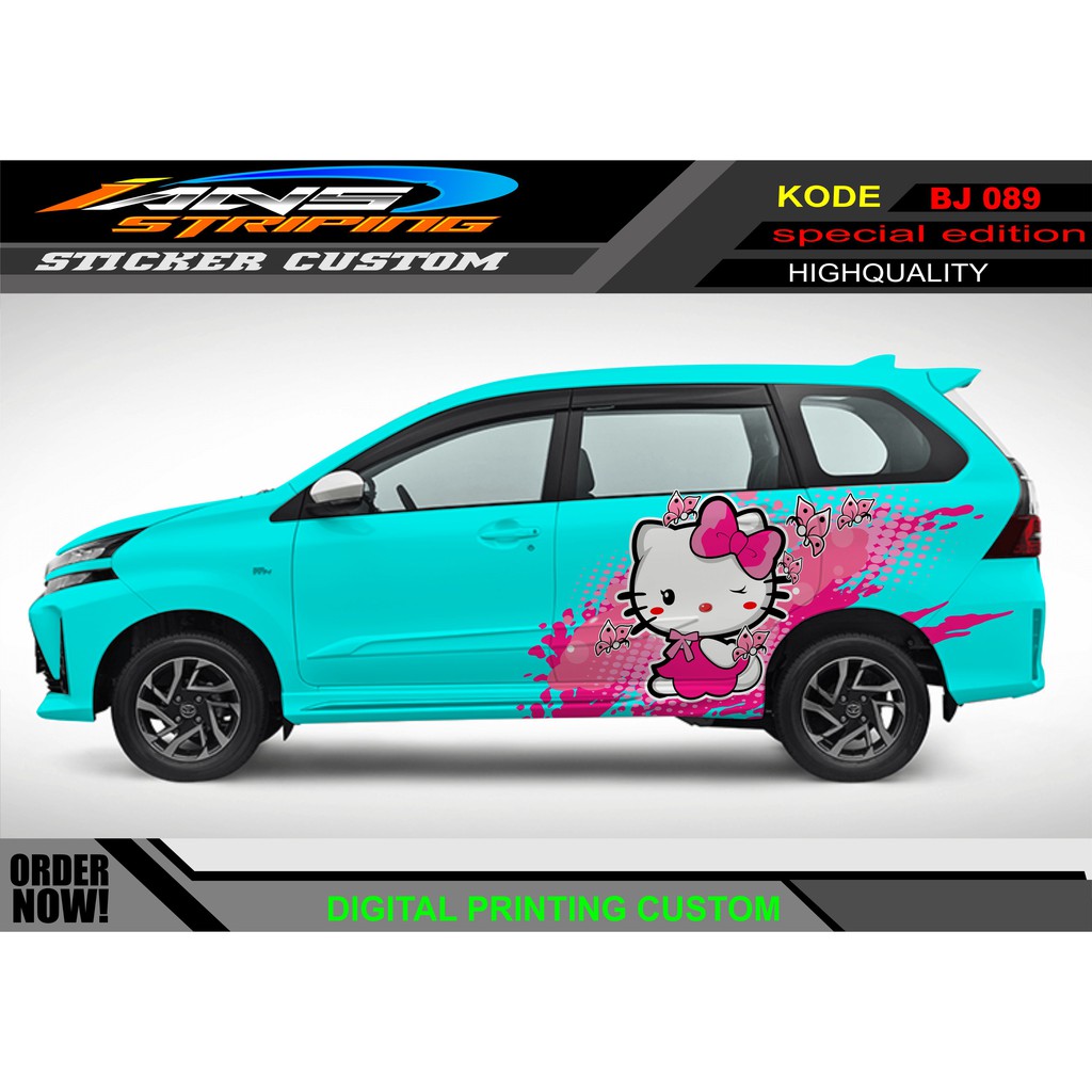 STICKER VARIASI MOBIL TOYOTA AVANZA XENIA HELLO KITTY